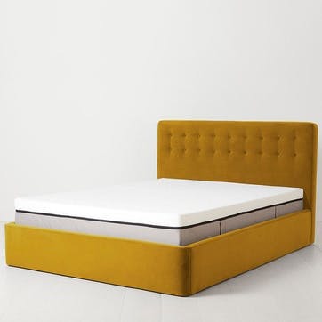 Bed 01 Velvet King Size Frame, Mustard