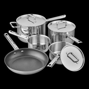 Performance Superior 5 Piece Cookware Set, Stainless Steel