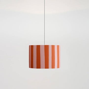 Stripe Drum Shade 35cm, Pink & Orange