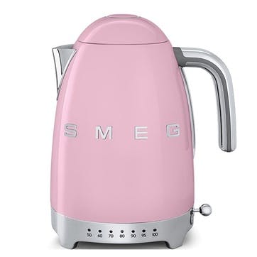 Kettle with 7 temperature settings, 1.7 litres, Smeg, 50's Retro, pink