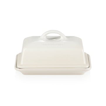 Stoneware Butter Dish, Meringue