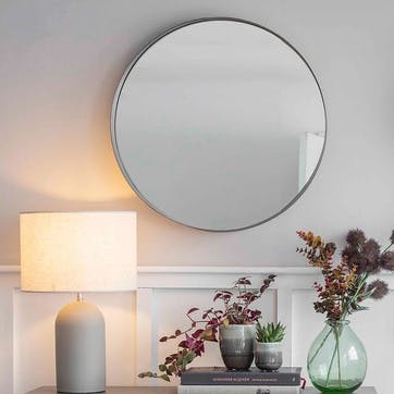 Cherington Round Wall Mirror D80cm, Black