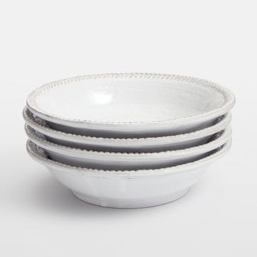 Hillcrest Set of 4 Pasta Bowls D22cm, White