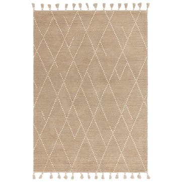 Nepal linear rug 160 x 230cm, Cream & Sand