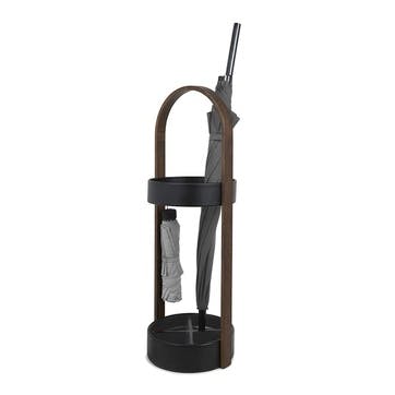 Bellwood Umbrella Stand, Black & Walnut