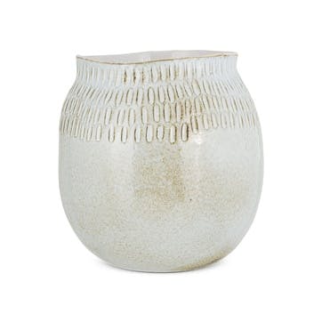 Anjuna Vase H23cm, Reactive White