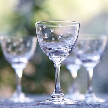 Stars Crystal Liqueur Glasses, Set Of 6