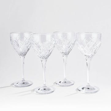 Barwell Cut Crystal Red Wine Glass, Set of 4