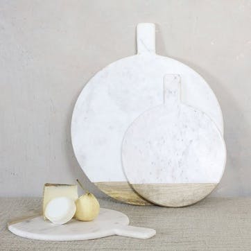 Bwari Round Marble Board - Small; White