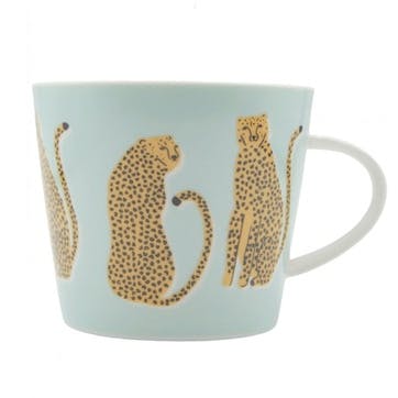 Lionel Leopard Mug, 380ml, Mint