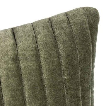 Retreat Velour Quilted Cushion  30 x 50cm, Khaki