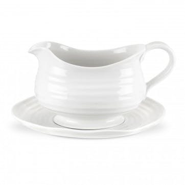 Gravy Boat & Stand; White