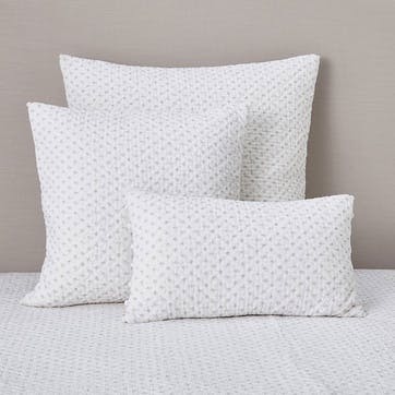 Brittany, Medium Square Cushion Cover, White/Grey