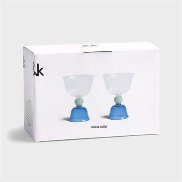 Tulip  set of 2 glasses 200ml, blue