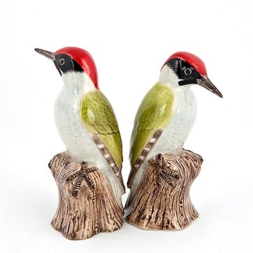 Woodpecker Salt & Pepper Shakers H10cm Green