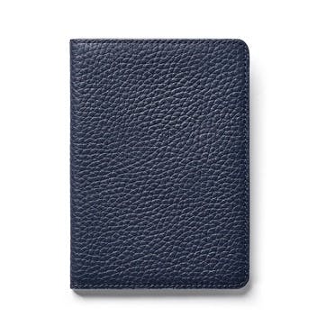 Passport Cover with Card Slots H14 x W10cm, Navy Pebble