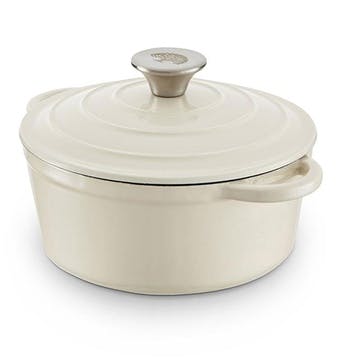 Round Casserole Cast Iron 20cm , Cream