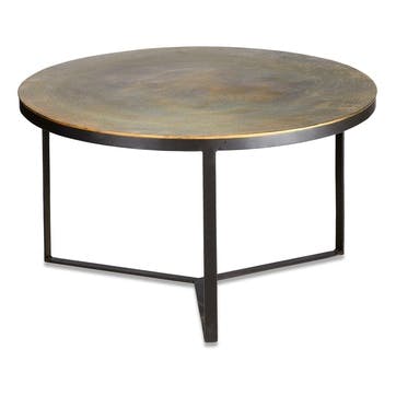 Maba Coffee Table D72cm, Antique Brass