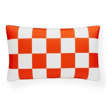 Checkerboard Outdoor Cushion 31x51cm, Orange/Yellow