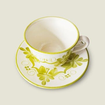 Liliana Ceramic Cup & Saucer, Green