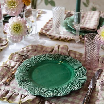 Laguna Shell Set of 4 Dinner Plates H 3cm, W 28cm, D 28cm, Green