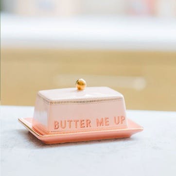 Slogan Butter Dish , Multi
