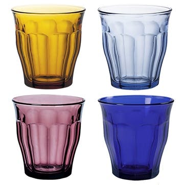 Picardie Set of 4 Tumblers, 250ml, Multi