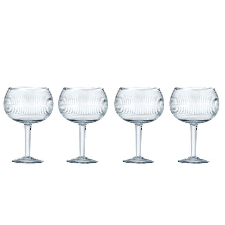 Mila Set of 4 Gin Glasses, Clear