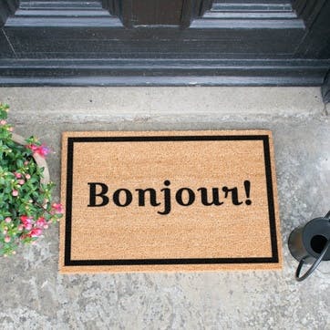 Bonjour with Border Doormat