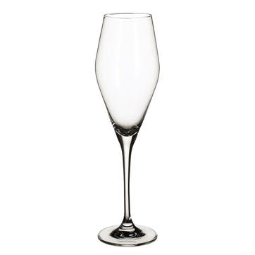Set of 4 champagne flutes, 260ml, La Divina, crystal glass