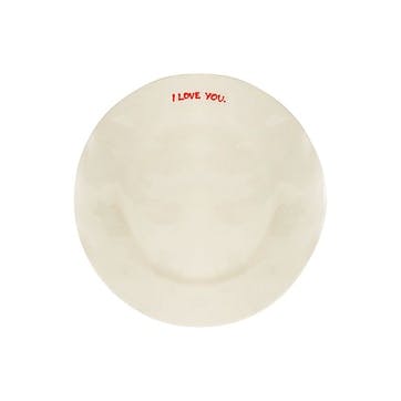 I Love You Breakfast Plate D22cm, Red