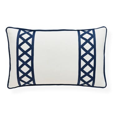 Postiano Outdoor Cushion 31 x 51cm, Navy/Ivory