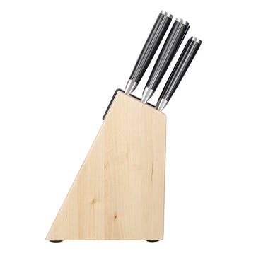 Gourmet 5 Piece Forged Knife Block Set, Silver/Black