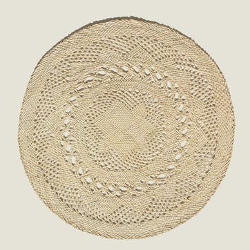 Classic Set of 2 Open Weave Placemats D30cm, Natural