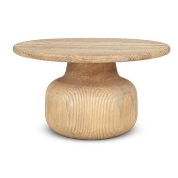 Vivan Grooved Wood Coffee Table, Natural