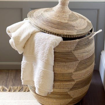 Ali Baba Laundry Basket, Large, Natural/ Grey