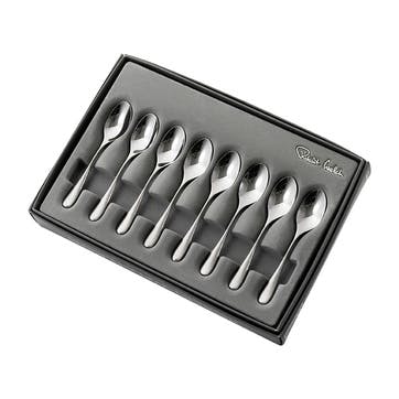 Sandstone Set of 8 Coffee Spoons L10.5cm, Stainless Steel