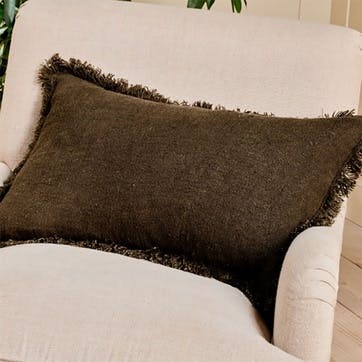 Feo Linen Cushion Cover 60 x 40 Cm, Charcoal