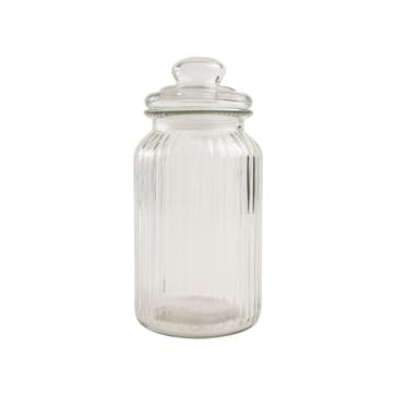 Ribbed Glass Jar, Large