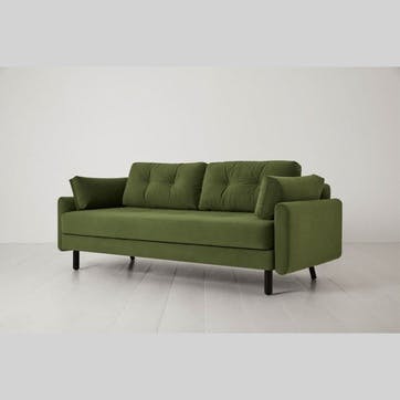 Model 04 3 Seater Velvet Sofa Bed, Vine