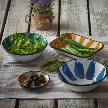 A Little Color Enamel Salad Bowl, D20cm, Turquoise