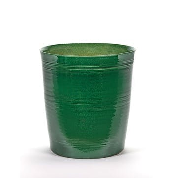 Glazed Lines Pot H32cm, Green