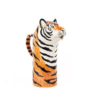 Tiger Water Jug H25.5cm White/Orange