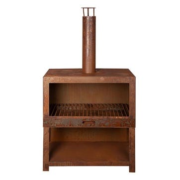 Outdoor Heater and Wood Store H76.5cm, Rust