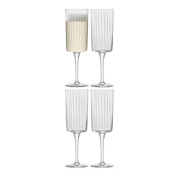 Gio Line Set of 4 Champagne Flutes 210ml, Clear