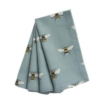 Bees, Napkins, Set of 4 Teal