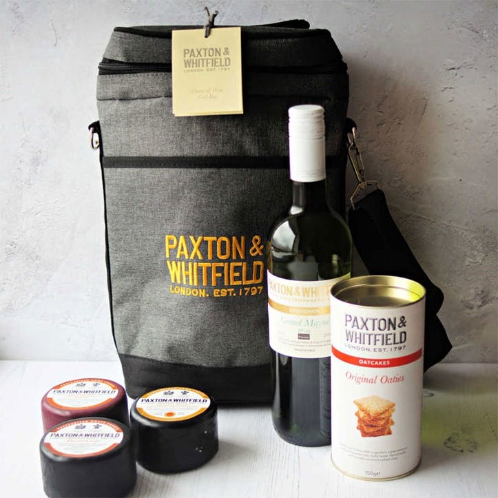 Cheese & Wine Cool Bag , Grey