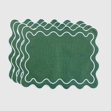 Meadow Set of 4 Placemats, L45 x W36cm, Green