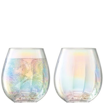 Pearl Tumblers Set of 2 425ml, Mother of Pearl
