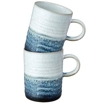 Kiln Blue Set of 2 Mugs, 370ml